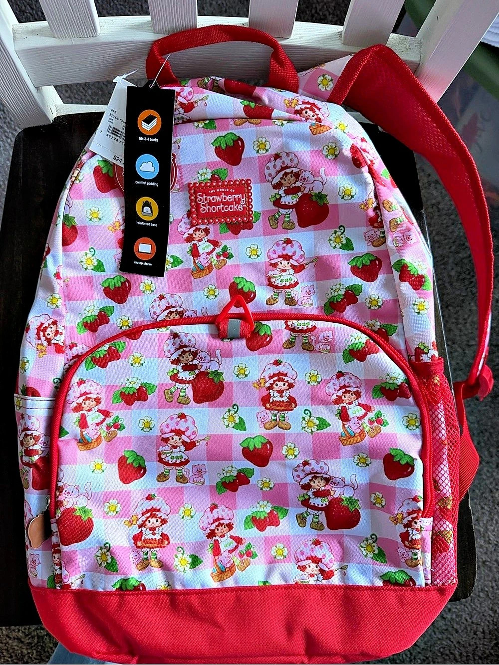 Strawberry Shortcake backpack Pink & Red Gingham NWT
